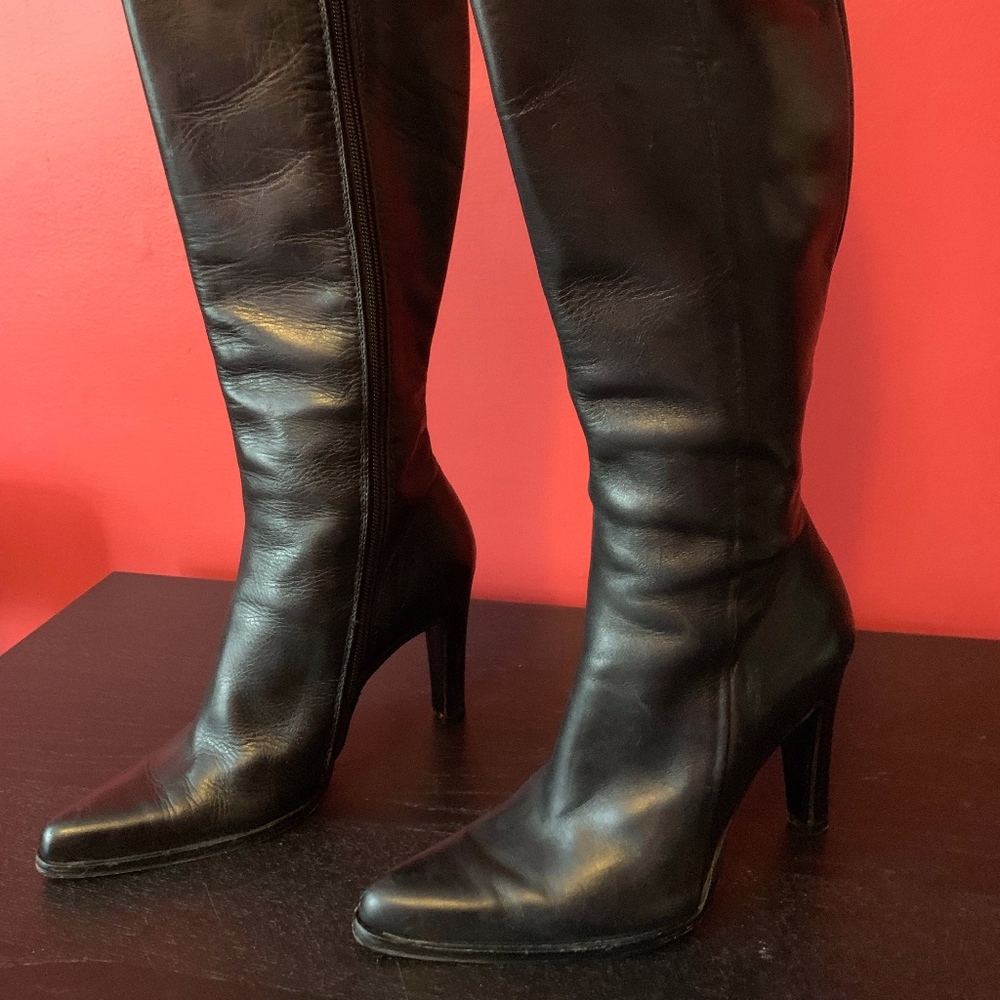 Italian Healed Black Boots